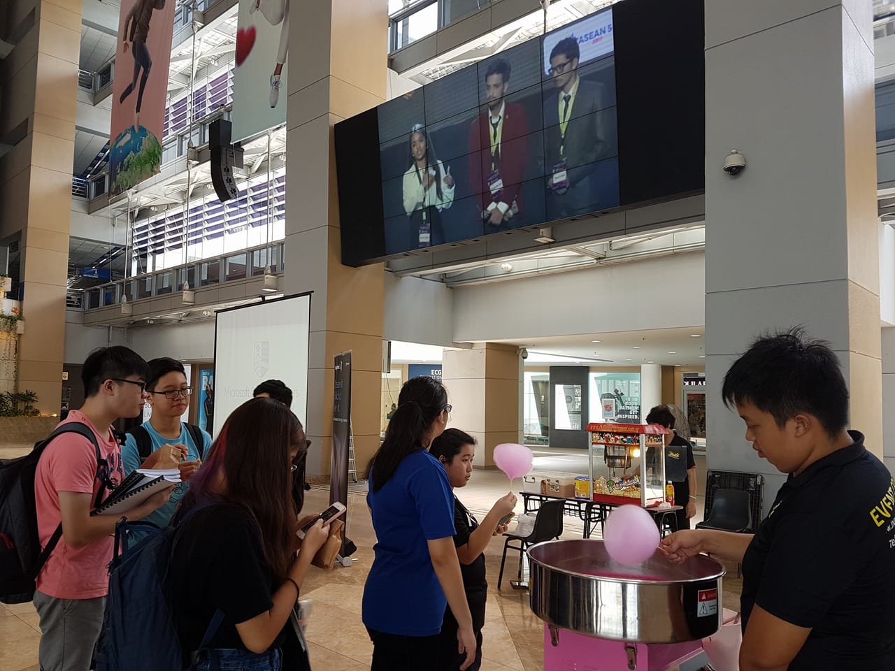 Students at the live-streaming event